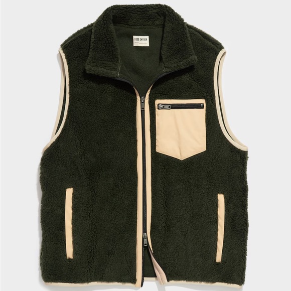 Todd Snyder Vest Mens XXL Olive GreenFleece Full Zip with Zipper Pockets - Picture 1 of 16